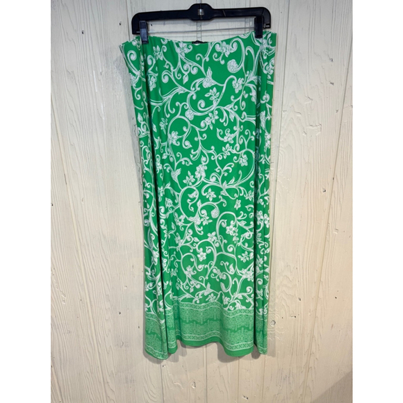 Women's Vince Camuto Skirt XL Green Floral Print Maxi new without tag - Picture 1 of 10